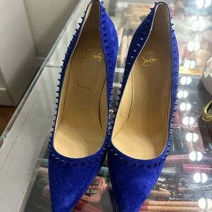 Christian Louboutin Royal Blue Spiked Heels